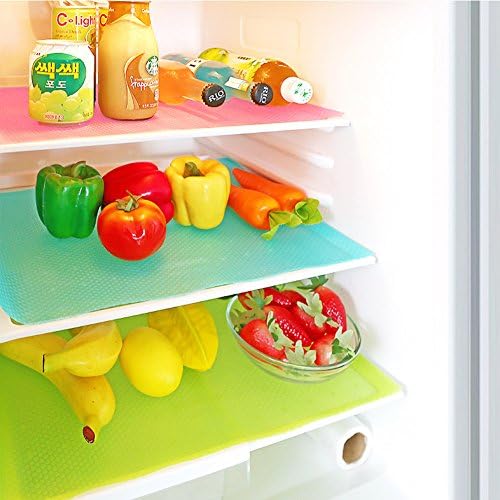 ATPWONZ 6 Pack Refrigerator Pad, Washable Can Be Cut Refrigerator Mats Drawer Liners Anti-Bacterial Anti-flouling for Vegetable Fruits