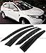 JDM 3D Style Smoked Clip-On Type Window Visor Rain Guard Compatible with 2015-2020 Honda HRV HR-V