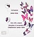 Romantiko 24 Pcs Fashion 3D Double Wings Butterfly Stickers Decor Decal Wall Stickers Art For Home and Room. (Purple)