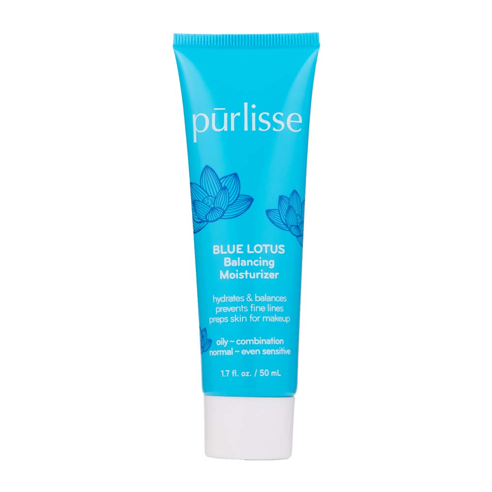 purlisse Blue Lotus Balancing Moisturizer &ndash; Natural Anti Aging Face Moisturizers for Normal, Dry and Sensitive Skin - Hydrates Skin, Prevents Fine Lines and Wrinkles - 1.7 Ounce