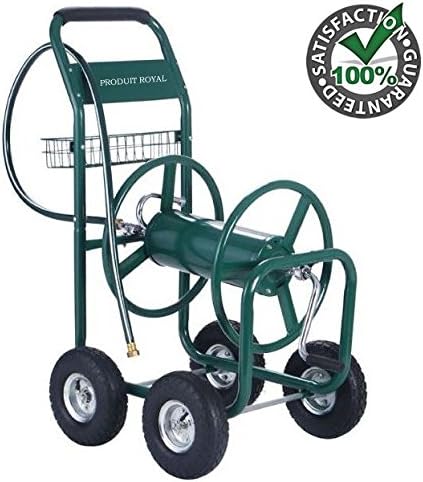 New 300FT Water Hose Reel Cart Garden Outdoor Yard Lawn Heavy Duty Planting Storage Portable Wheels W/Basket