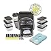 Alderman USA Portion Control Meal Prep Bag and Container Set with Shaker Cup, 6 Small Portion Control Containers, Ice Pack and Vitamin Box