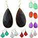 rockcloud Crystal Stone Dangle Hook Earrings Rhombus/Teardrop Gold Plated