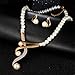 BDHSHKF Style Luxury Bridal Jewelry Set Crystal Beads Necklace Simulated Pearl Earrings Female Wedding Jewelry for Woman NJCS701
