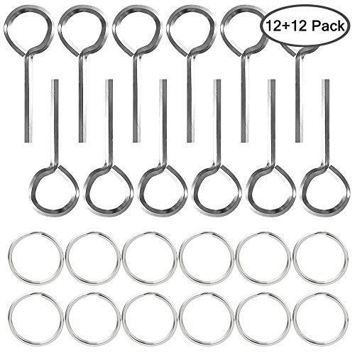 12 Pack 1/8"Standard Hex Dogging Key with Full Loop,Sonku Wrench Door Key for Push Bar Panic Exit Lock Devices,Solid Metal Keys Kit with 12 Pack Key Rings - Thumbnail 2