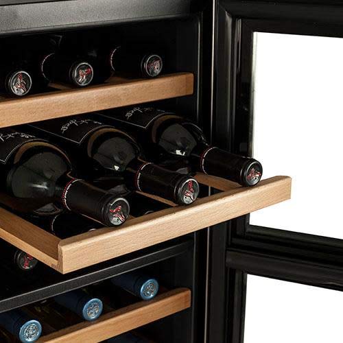 Koldfront TWR187ESS 18 Bottle Free Standing Dual Zone Wine Cooler, Black and Stainless Steel - Thumbnail 5