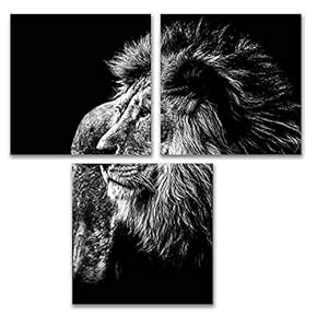for Living Room Bedroom Home Artwork Animal Paintings x3 Panels
