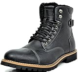 BRUNO MARC TORONTO-1 Men's Classic Original Faux Leather Lace Up Cap Toe Military Combat Work Desert Ankle Boot