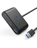UGREEN Hub USB 3.0-4 Puertos Altas Velocidades de Transmisión con Cable de 1M para Raspberry pi 4, Disco Duro Externo, Lector de Tarjetas, Móviles y Windows Surface, Ultrabook, ect (Negro)