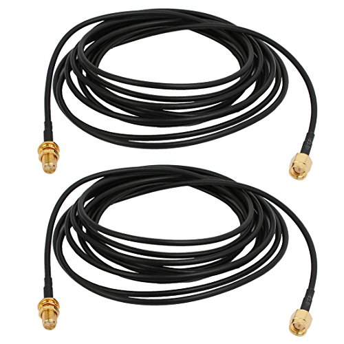 uxcell 2pcs RG174 Coaxial Antenna Extension Cable SMA Female to Male Connector 3 Meters