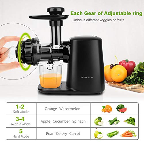 Juicer Machines, Vestaware Juicer Extractor with 5 Adjustable Modes/Reverse Function/Quiet Motion, BPA-Free,Easy to Clean Slow Juicer for Fruits and Vegetables - Thumbnail 2