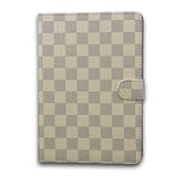 Luxury Grid Design PU Leather Case Cover Stand for Apple iPad Mini 7.9 inch Tablet White