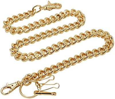 Heavy Thick Curb Cuban Link wallet chain Biker Punk Key chain (31", Gun-Metal)