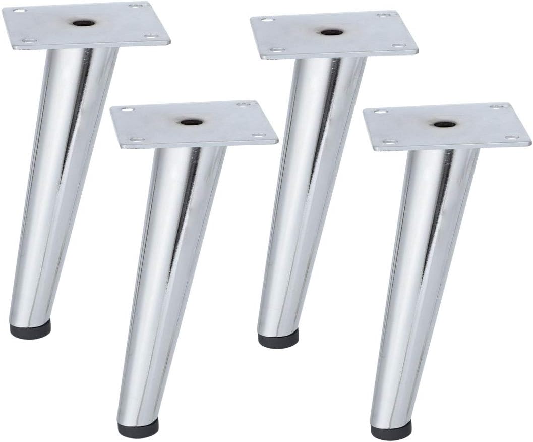 uxcell 8 Inch Chrome Furniture Legs Table Metal Feet for Sofa Couch Closet Cabinet Feet Replacement Silver Tone, Set of 4