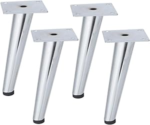 uxcell 8 Inch Chrome Furniture Legs Table Metal Feet for Sofa Couch Closet Cabinet Feet Replacement Silver Tone, Set of 4