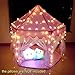 Windpnn Kids Play Tent, Pink Princess Castle Play House, Large Light Up Playhouse with Remote LED Twinkle Star Light, Top Toy Gift Ideas for Girls Boys Toddlers Baby (55