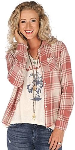 White Crow Womens Lost Lover Plaid Top S Rose