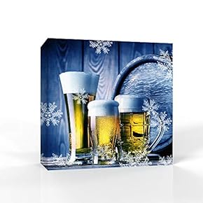 Canvas Wall Art Beer Pictures Home Wall Decorations for Bedroom Living Room Paintings Canvas Prints Framed - 12x12 inches