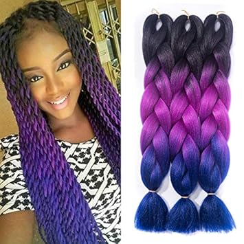 Amazon Com Besteffie Three Two Tone Colored Crochet Braids