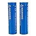 Vamery 2Pcs 18650 3.7V-4.2V 5000MAH Li-ion Rechargeable Efficient Battery Blue
