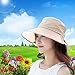 HINDAWI Sun Hat Wide Brim Sun Hats for Women UV Protection Floppy Beach Womens Summer Flap Cover Cap Khaki