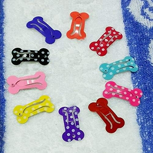 szlsl88 10pcs/lot Puppy Hair Clips Bone Shaped Pet Dog Cat Hairpins Animal Hair Care Decoration Clipping Accessories(10pcs)