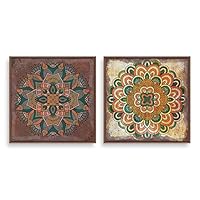 2 Piece Framed Canvas Wall Art Vintage Flower Canvas Prints Home Artwork Decoration for Living Room,Bedroom - 16