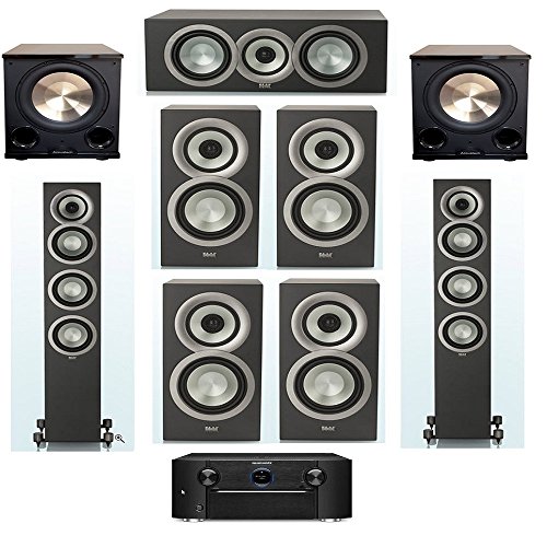 ELAC-Uni-Fi-Slim-Black-72-System-with-2-ELAC-FS-U5-1-ELAC-CC-U5-4-ELAC-BS-U5-Speaker-2-BICAcoustech-Platinum-Series-PL-200-II-Subwoofer-with-Marantz-SR7011-92-Channel-AV-Receiver