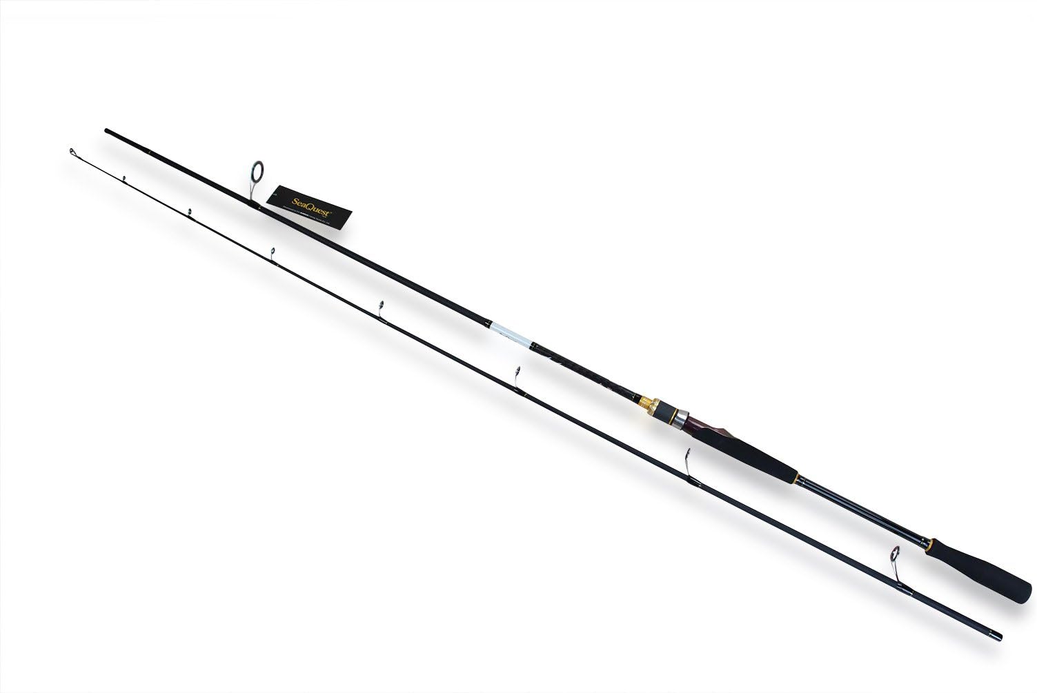 Seaquest Spinning Fishing Rod 6' 5" 7' 9' M ML MH Portable Carbon Fiber Fishing Pole Freshwater Inshore Casting Rod 2-Piece