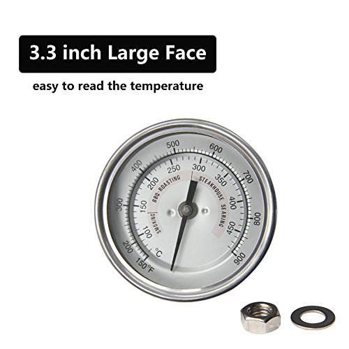 Dracarys 3.3" Grill Thermometer 150-900°F BBQ Grill Kamado Joe Temperature Gauge Waterproof Stainless Steel Cooking Thermometer Oven Wood Stove Accessories Tool Fits for K Joe and Other Smoker (white)