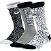 Nike Big Boys' Performance Squiggly Crew Socks 3 Pack (Small, White/Black/Grey)