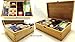cookbook people Multikeep Adjustable Tea Box 128 Tea Bag Storage Organizer Bamboo Latching Lid (Blank Lid)