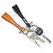 Leather Keychain Leather Key Ring, Cowhide Smooth Soft Classic Key Chain Fob for Man and Women by Agemore (Light Brown)