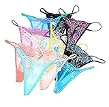 Sexy Lingerie Lace G-String Underwear T-Back String Thongs Panties for Women(Multicolor Pack of 10)