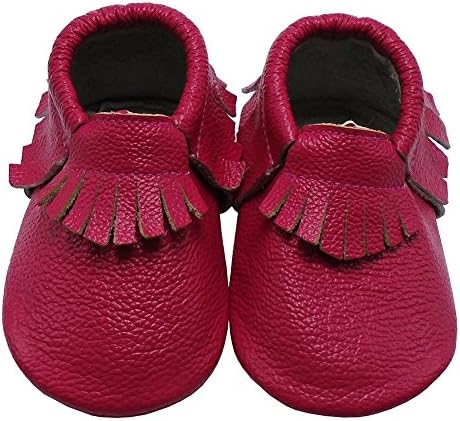 Mejale Baby Tassels Leather Shoes Soft Sole Infant Toddler Boys Girls Moccasins