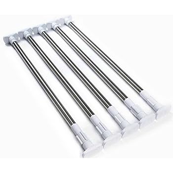 Vorcool Hanging Closet Curtain Rod Stainless Steel Tension Rod