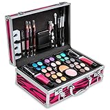 Vokai Makeup Kit Gift Set - 51 Piece 32 Eye Shadows 2 Blushes 2 Lipsticks 2 Lip Glosses 2 Eye Liner Pencils 1 Lip Liner Pencil 1 Mascara - Case with Carrying Handle