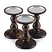 Air Zuker Wood Pillar Candle Holders, Set of 3 Height 6