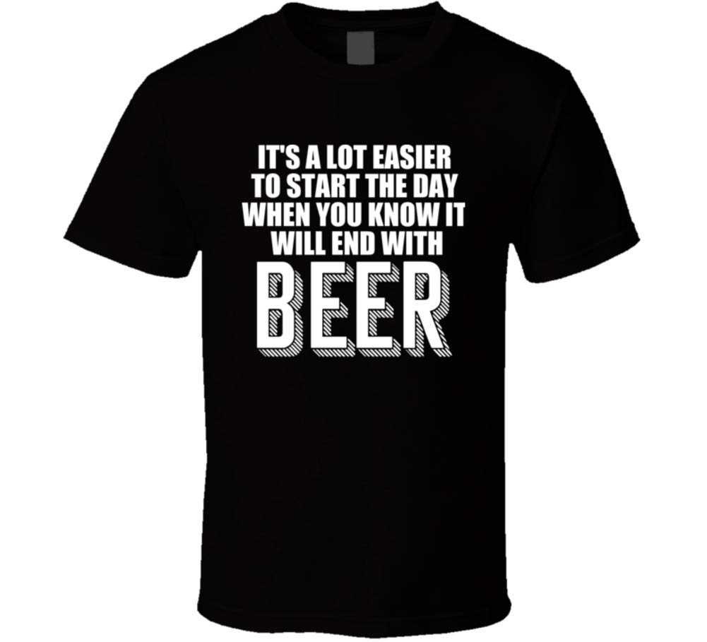 Jokertshirt End The Day With Beer Funny Drinking T Shirt