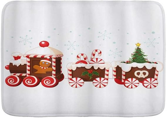 CVSANALA Dekorativer Badezimmer Boden Teppich,Weihnachten mit