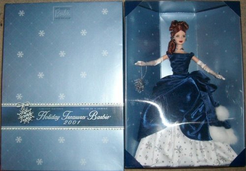 Holiday treasures barbie 2001 collector s club exclusiv…