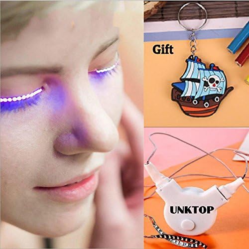 LED Eyelashes UNKTOP Waterproof LED Light F. Lashes Luminous Shining Charming Eyelid Tape for Party Bar NightClub Concerts Birthday Gift Halloween (Purple)