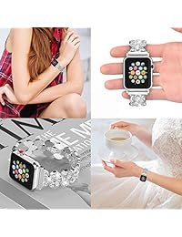 Wearlizer Compatible Apple Watch Band 1.496 in 1.654 in iWatch Air Corn Correa de acero inoxidable pulsera de repuesto deportiva de moda Cool Pulsera, Metal mano removedor hebilla Series 3 2 1 Nike+ Edition 4 colores, 38 mm