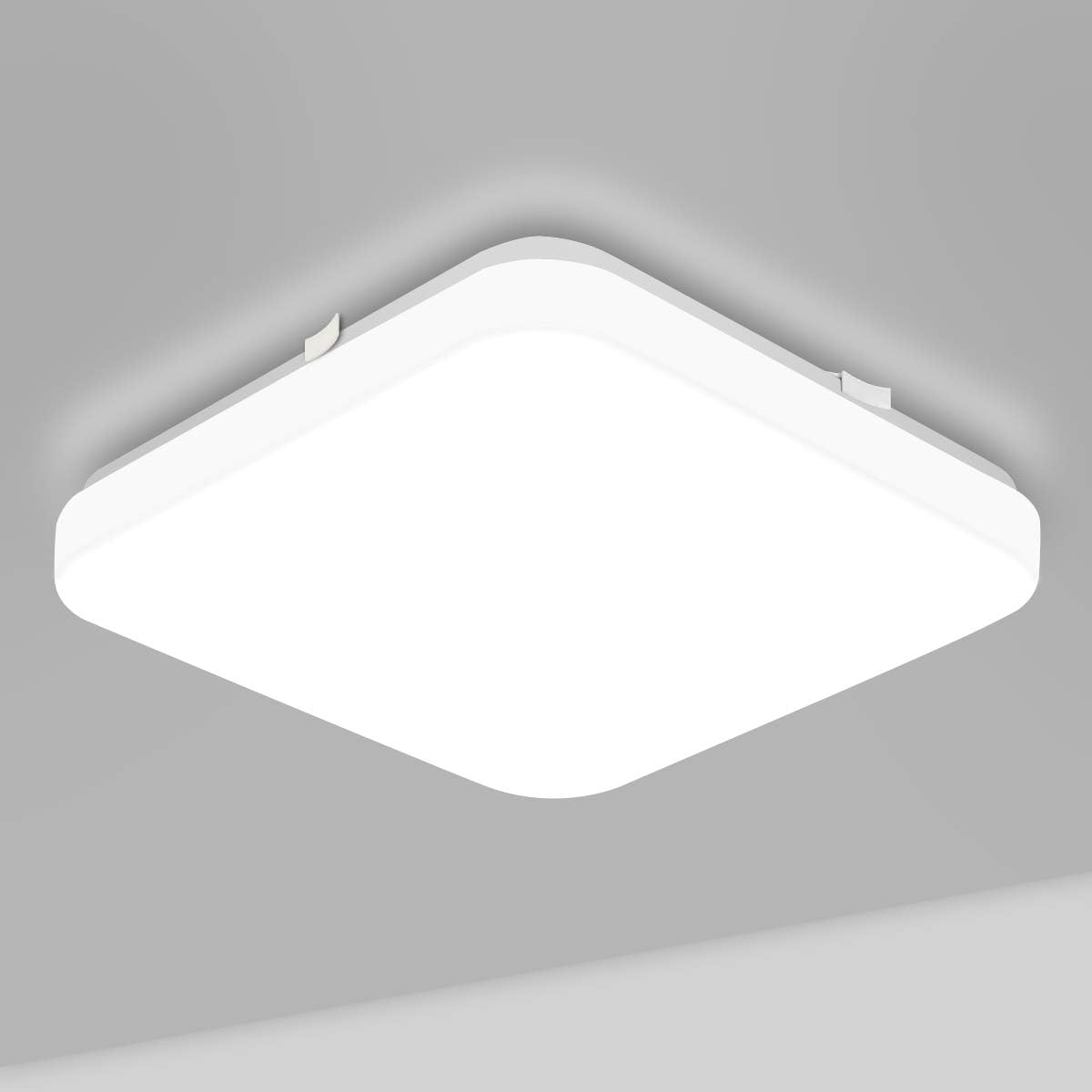 LE Square Ceiling Light 30x30cm, 24W LED, 2400lm, 5000K Daylight White, Flush Ceiling Light for