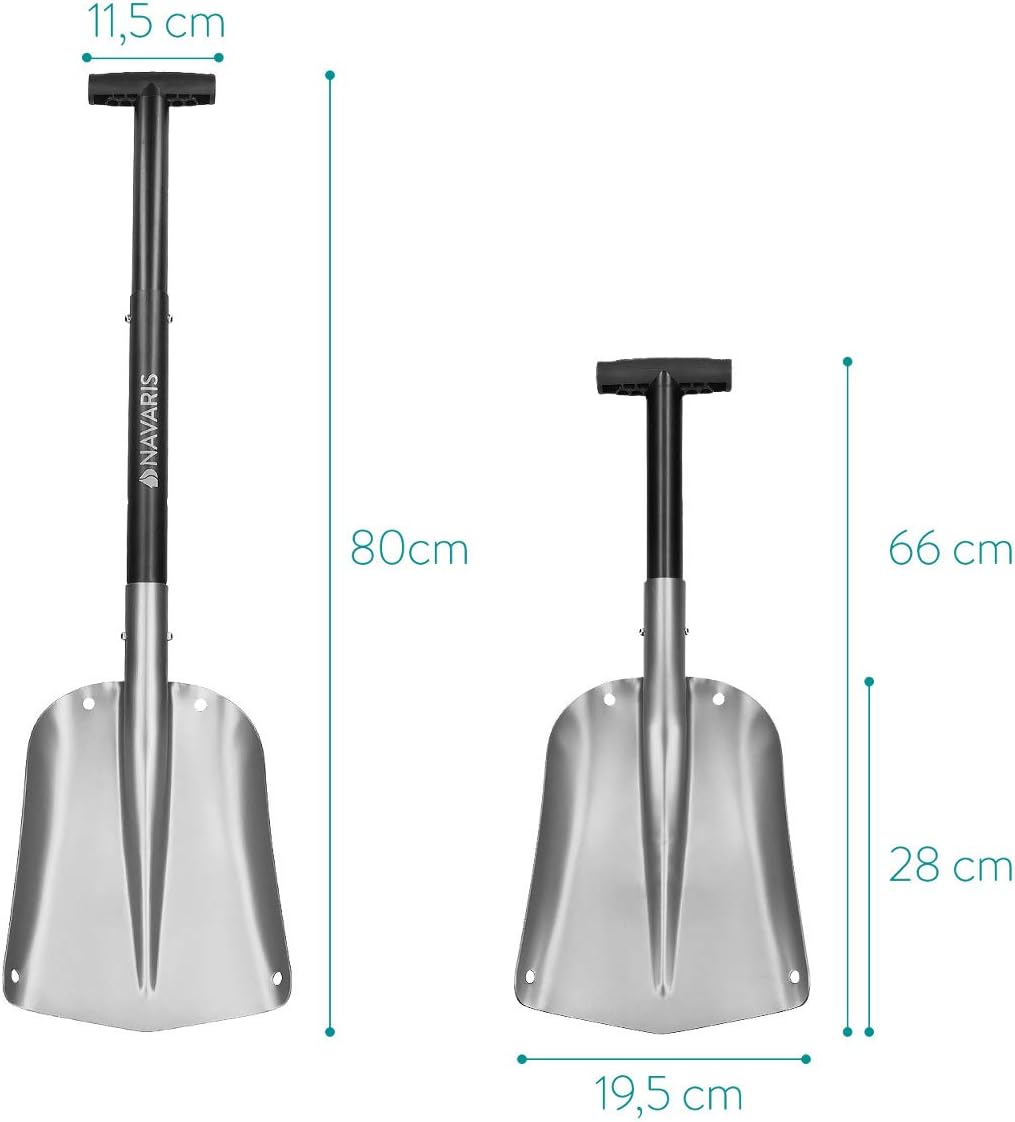 Navaris Collapsible Camping Shovel Portable Lightweight Aluminium