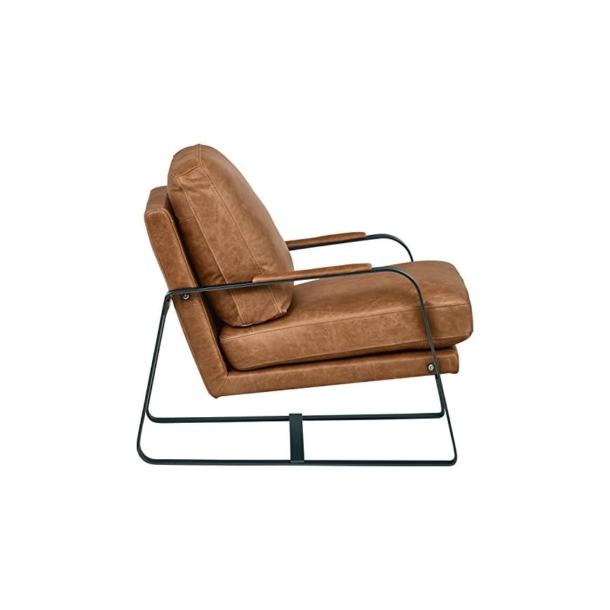 Amazon Brand Rivet Summit MidCentury Modern Leather Accent Chair
