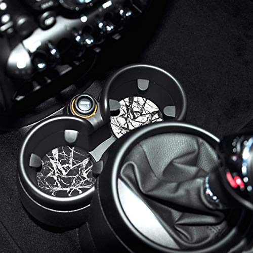 Absorbent Stone Car Coasters for Drinks, Black Marble Style Absorb Condensation for protect the Car cup holder and keep your car clean,Small 2.6" Diameter,Set of 2 - Thumbnail 6