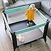 SheetWorld Fitted 100% Cotton Jersey Pack N Play Sheet Fits Graco Square Play Yard 36 x 36, Solid Aqua, Made in USA