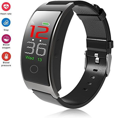 RimeU Activity Fitness Tracker Bluetooth Smart Bracelet With 0.96'' Color Screen Sports Watch Pedometer IP67 Waterproof Wristband for iPhone Android Samsung Gift for Women Men Kids Parents(Black)