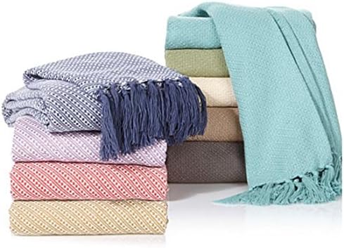 Concierge Collection 100% Egyptian Cotton 50" x 60" Throw with Fringe~ Beige
